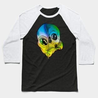 Trippy Alien Skull Baseball T-Shirt